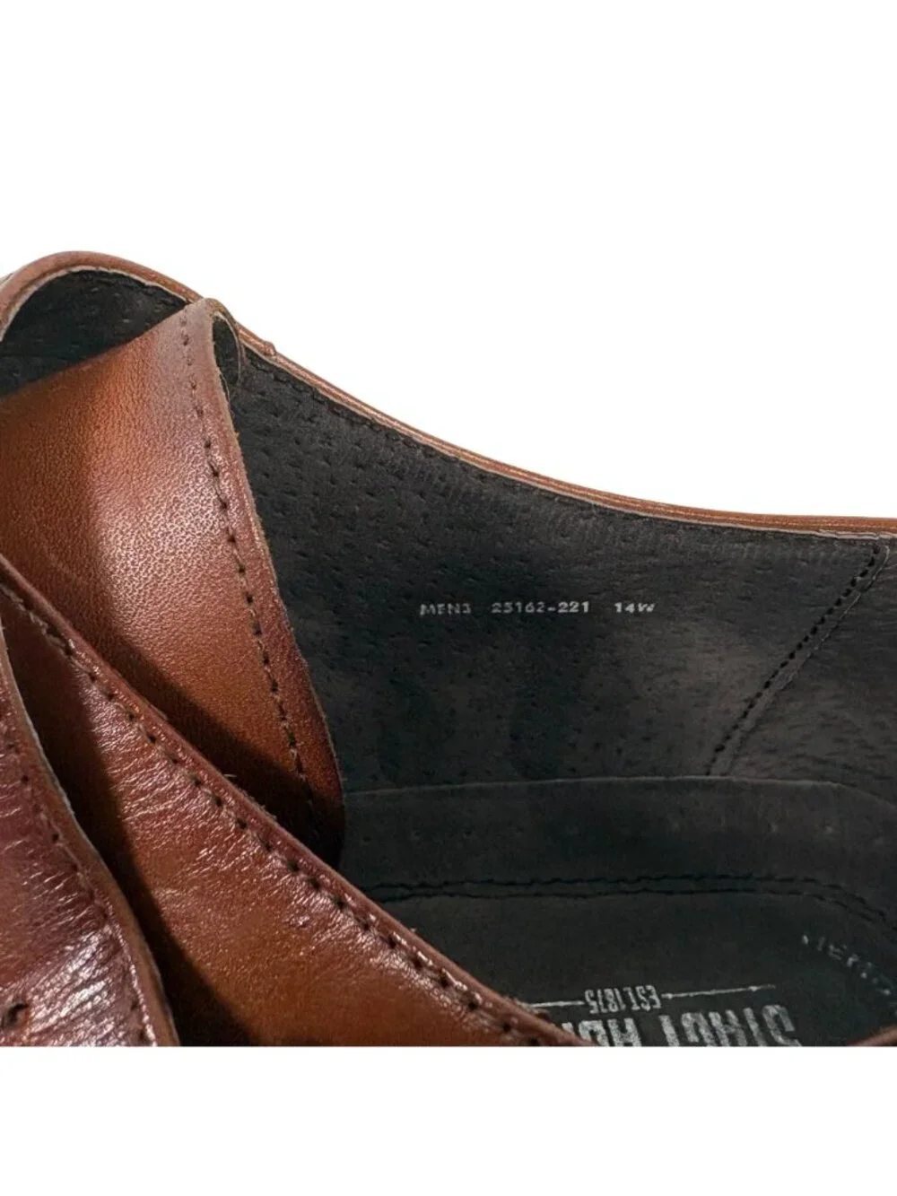 Stacy Adams Desmond Shoes Mens Size 14 W Brown Leather Cap Toe Monk Strap